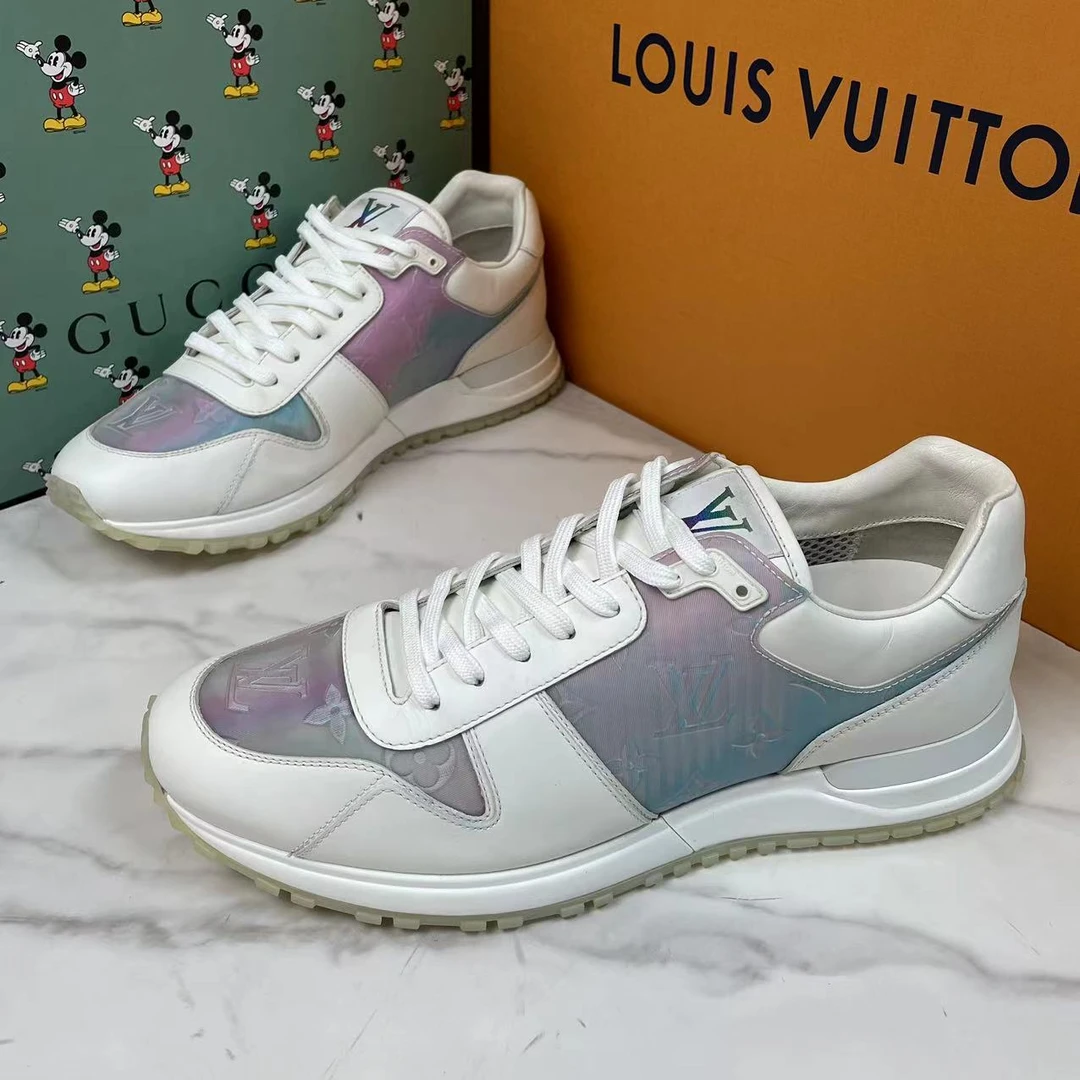 LouisVuitton/路易威登白色彩虹镭射休闲百搭舒适运动鞋99新43码