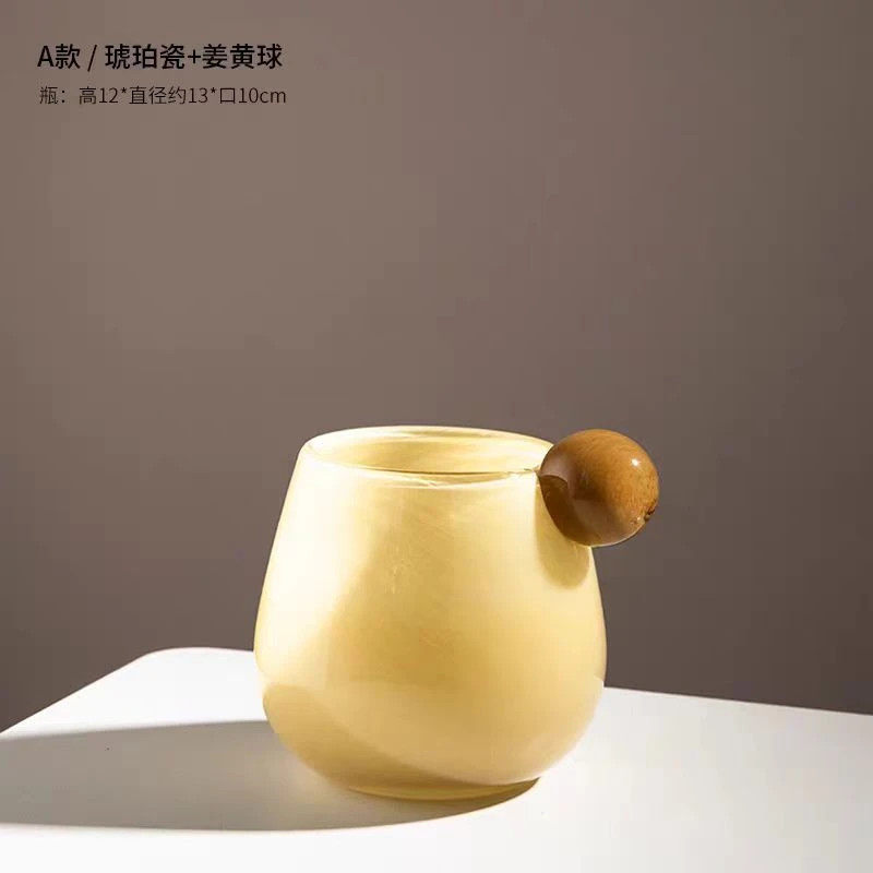 橡皮邦邦球球系列奶粉轻奢高级简约高透高亮直筒玻璃花瓶水培插花