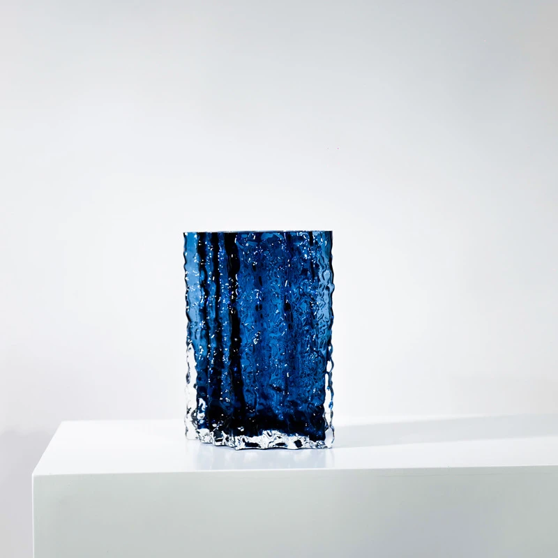 C20现代简约花瓶摆件客厅插花玻璃透明冰川轻奢高级感水养大口径
