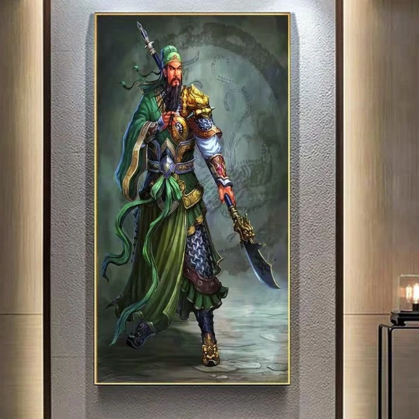 法国DMC十字绣-特价唯美武财神关公十字绣新款2025爆款客厅挂画