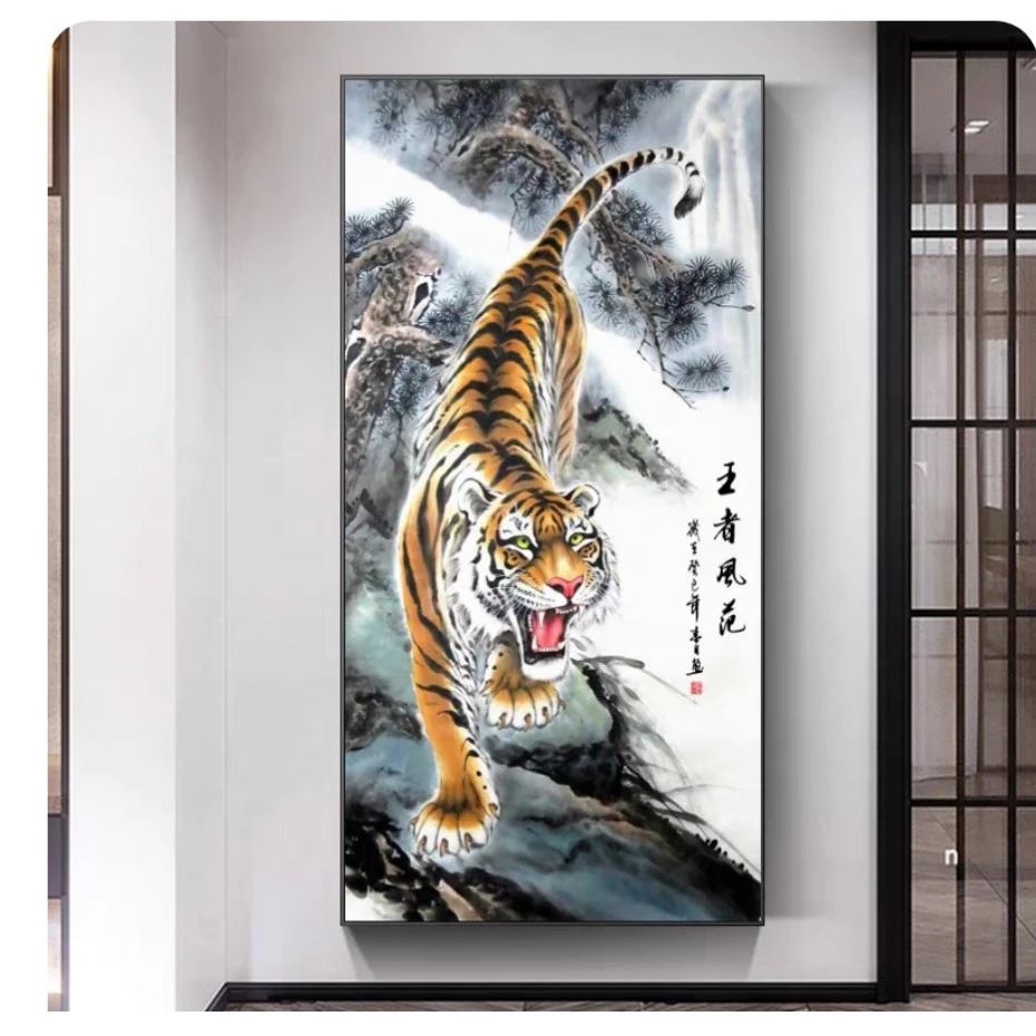 法国DMC十字绣客厅骨头-王者风范大尺寸下山临江仙旭日东升