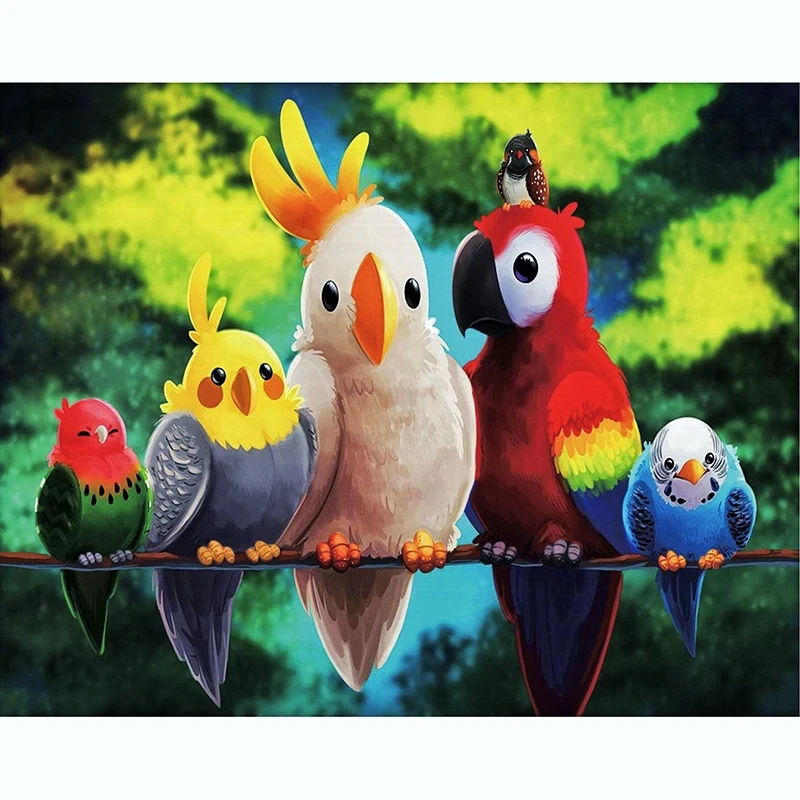 法国DMC十字绣-简约现代花鸟鹦鹉订制慎拍