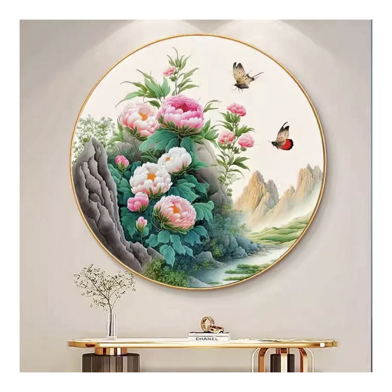 法国DMC十字绣-简约现代花卉蝶舞牡丹山水