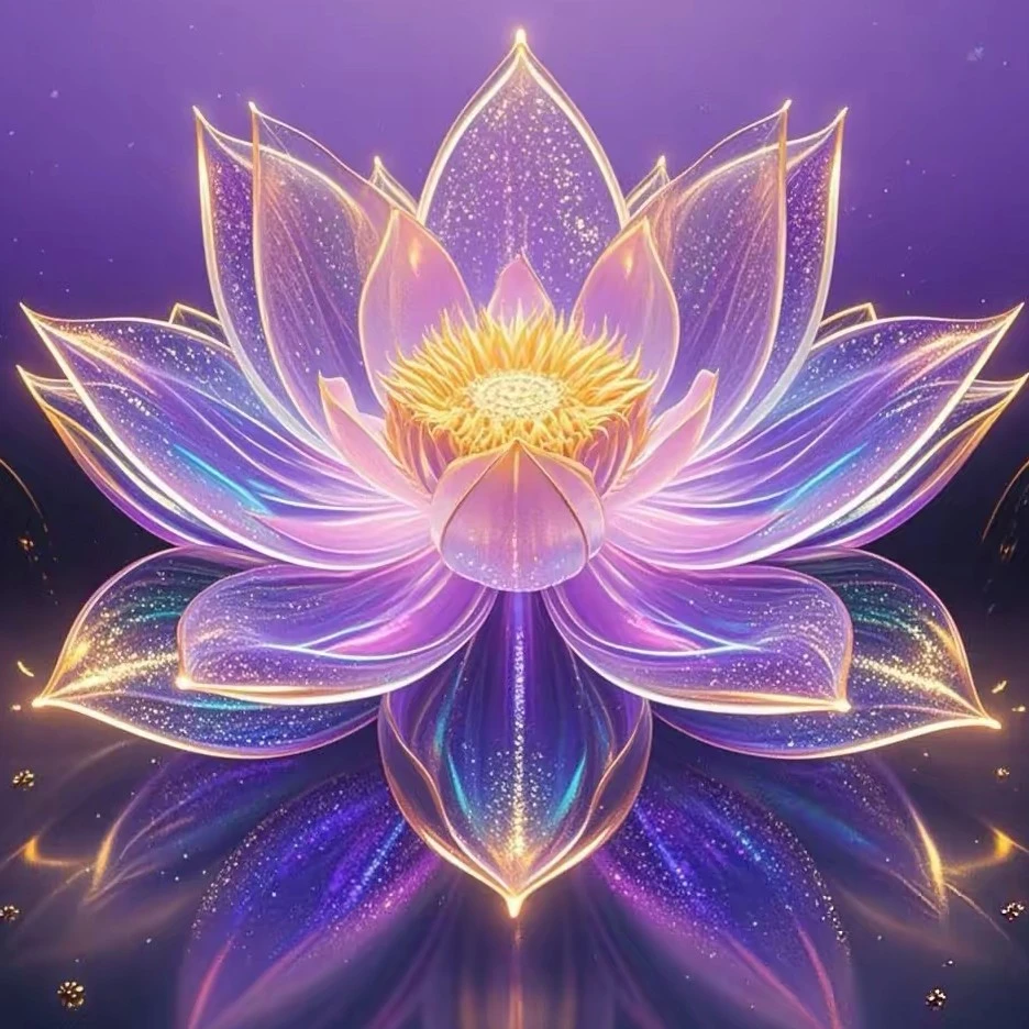 法国DMC十字绣装饰新款紫色刺绣正品绣花-轻奢紫莲