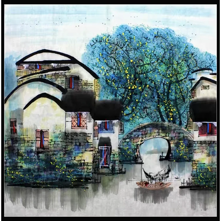 法国DMC十字绣绣布-盛世夏日水乡金色