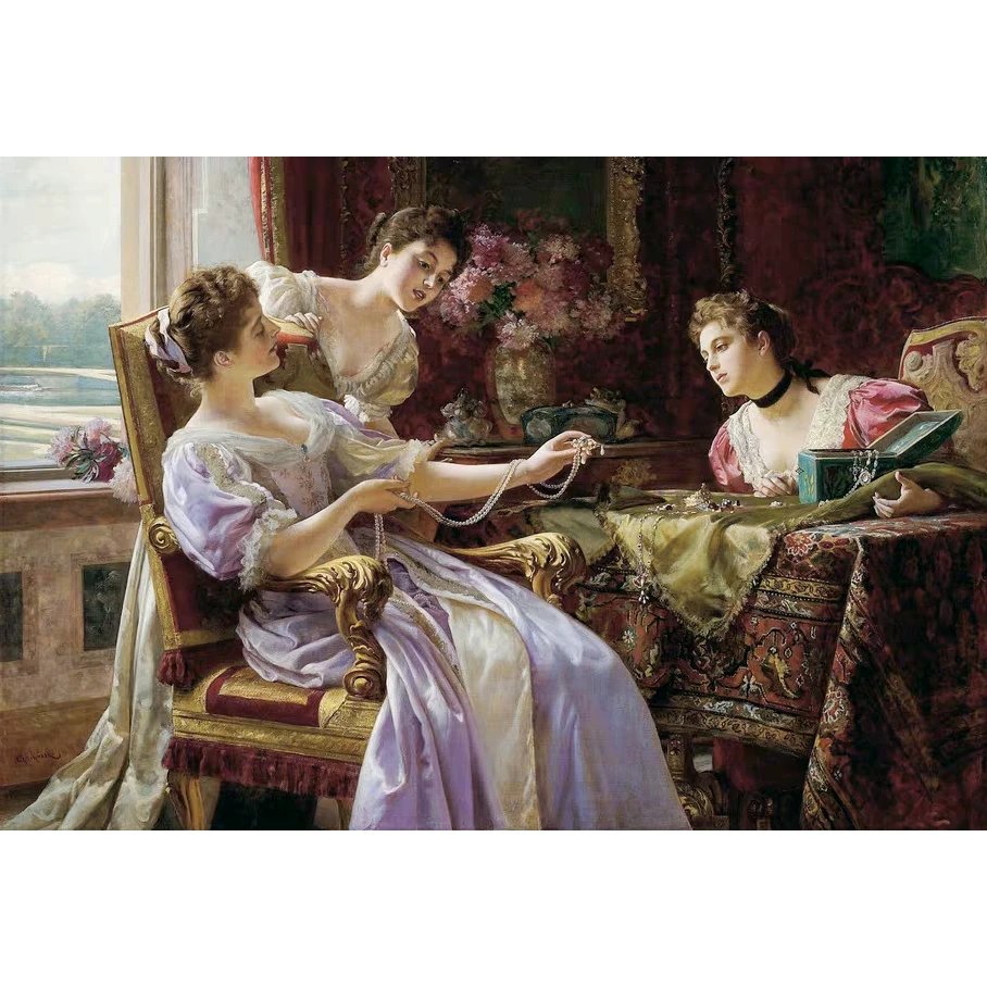 法国DMC十字绣新款-经典名画贵妇人的珠宝