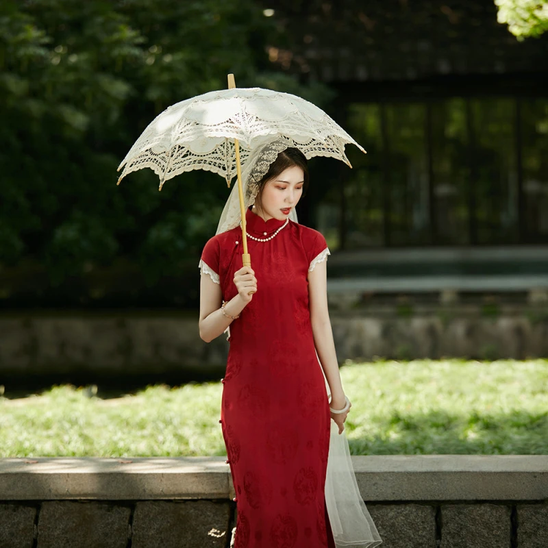 七月新娘 top ulara 夏款提花缎婚庆古法全开无省旗袍敬酒服