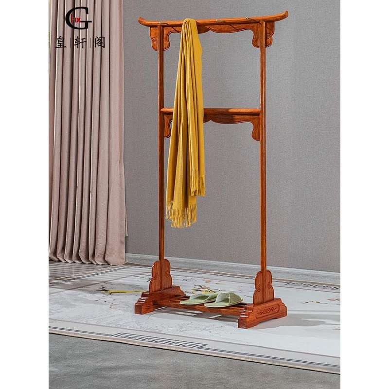红木家具刺猬紫檀衣帽架门口挂衣架卧室新中式花梨木实木落地衣架