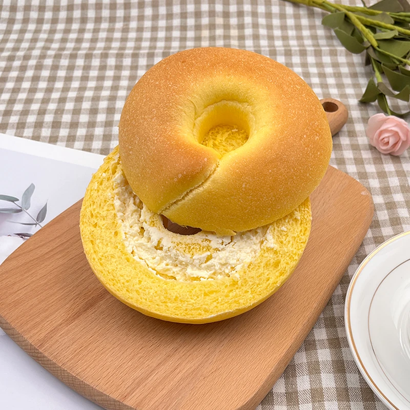 【12个】莱卡尔烘焙柠檬芝士乳酪贝果面包早餐夹心奶酪面包饱腹甜品