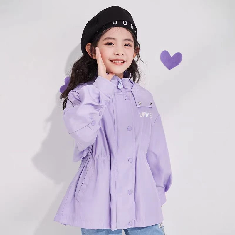 NN女童风衣外套春秋新款中大童洋气中长款韩版时尚休闲秋装上衣潮