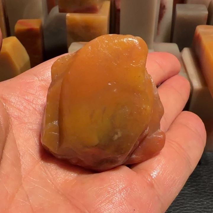 老挝石田黄原石，