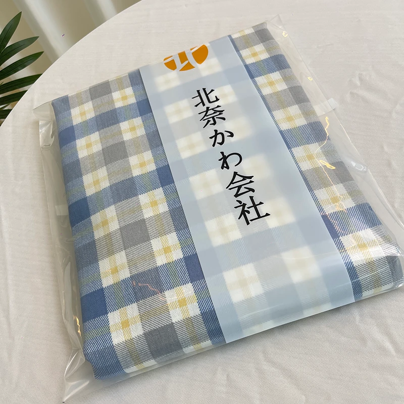 【北奈かわ会社】纯棉老粗布加大透气吸汗枕套 48*74 格子兔