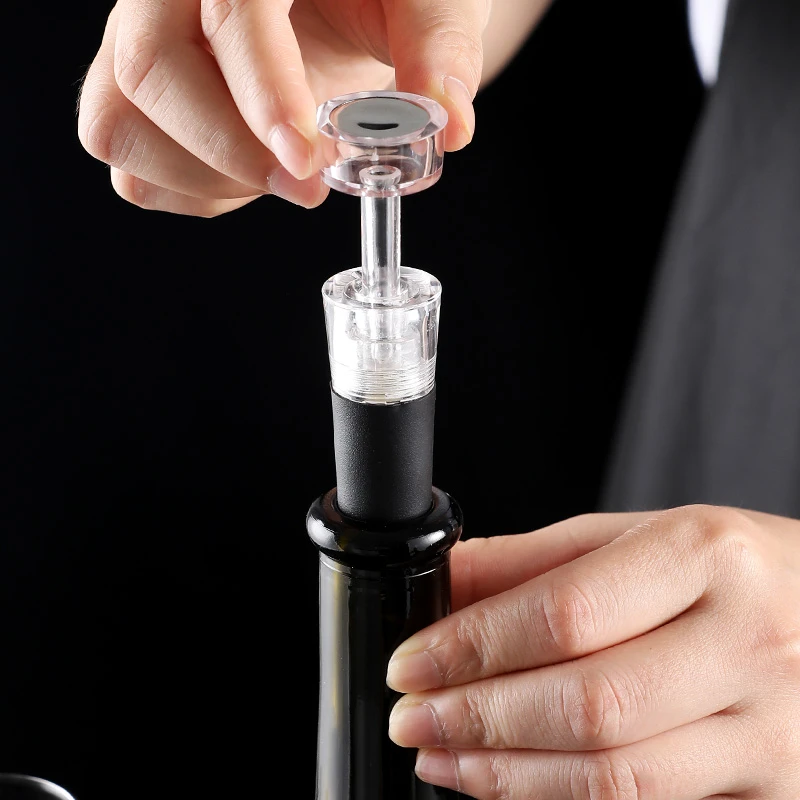 通用红酒瓶塞子创意抽真空硅胶保鲜密封盖螺旋倒酒醒酒器葡萄酒塞