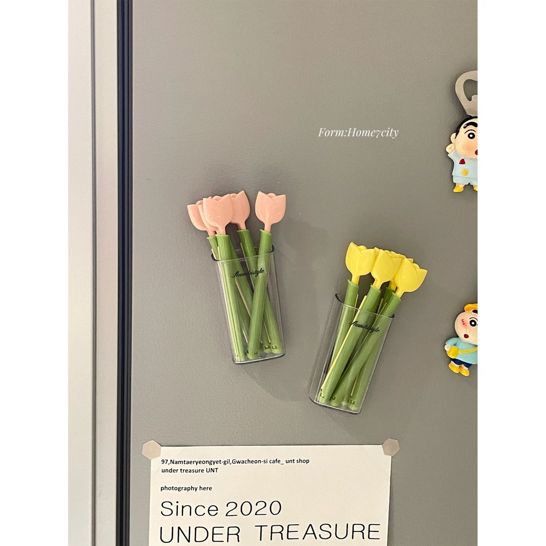 "郁金香封口夹"可吸附冰箱方便小夹子家用零食密封夹子磁吸套装