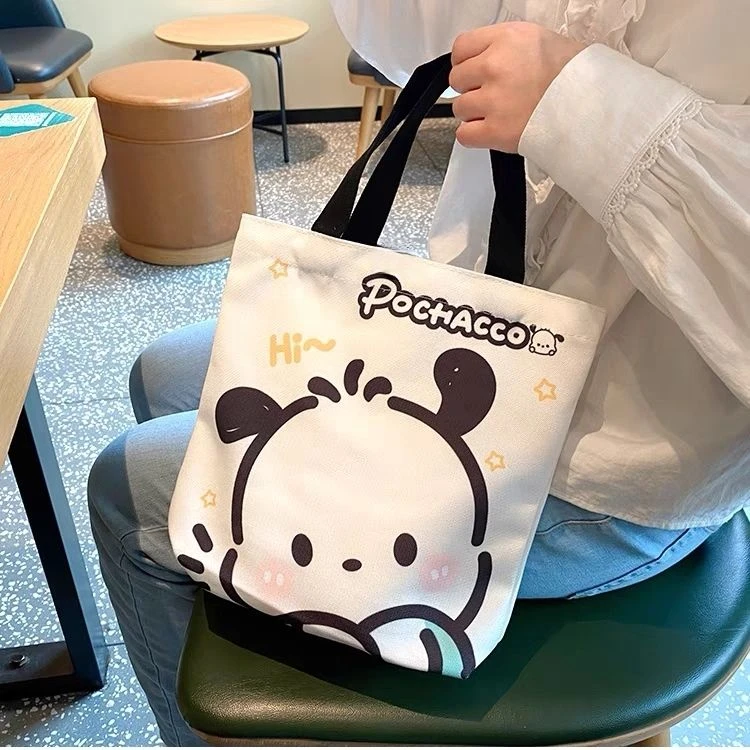 帕恰狗小号手提帆布包水杯收纳包时尚简约上班通勤小巧便携女拎包