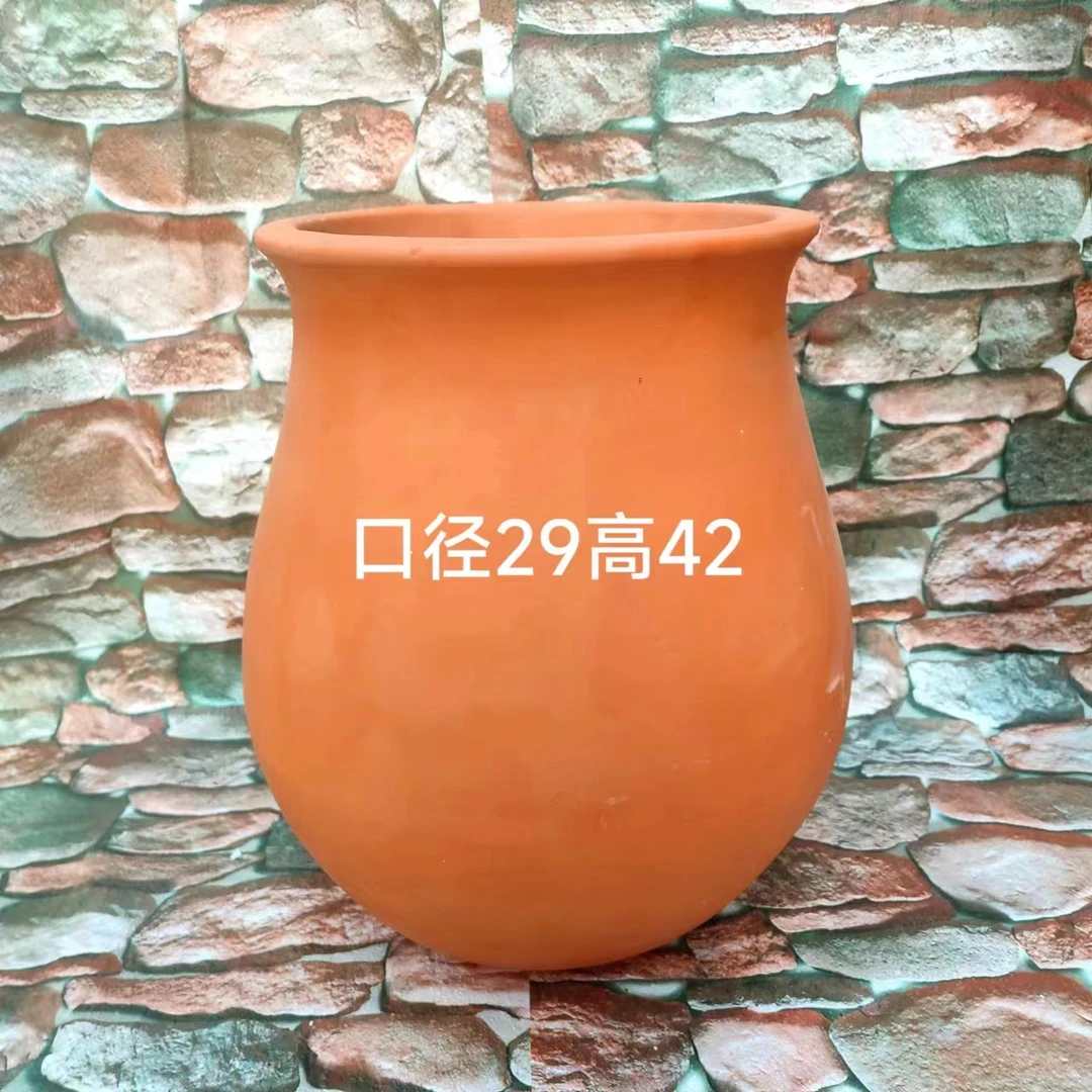 简约红陶花盆陶罐土陶粗陶吸水透气手工家用