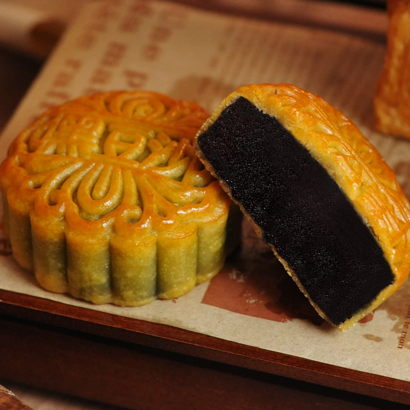 【8月新日期 买一送一 送同款】传统广式黑豆沙月饼500g