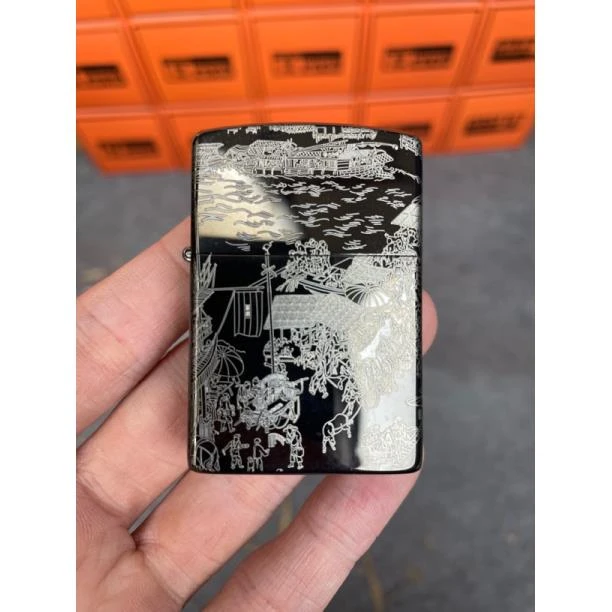 煤油打火机清明上河图黑冰创意礼物Z8668