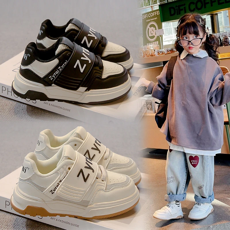 儿童板鞋女童小白鞋2025春秋新款男童百塔软底韩版中小学生鞋367