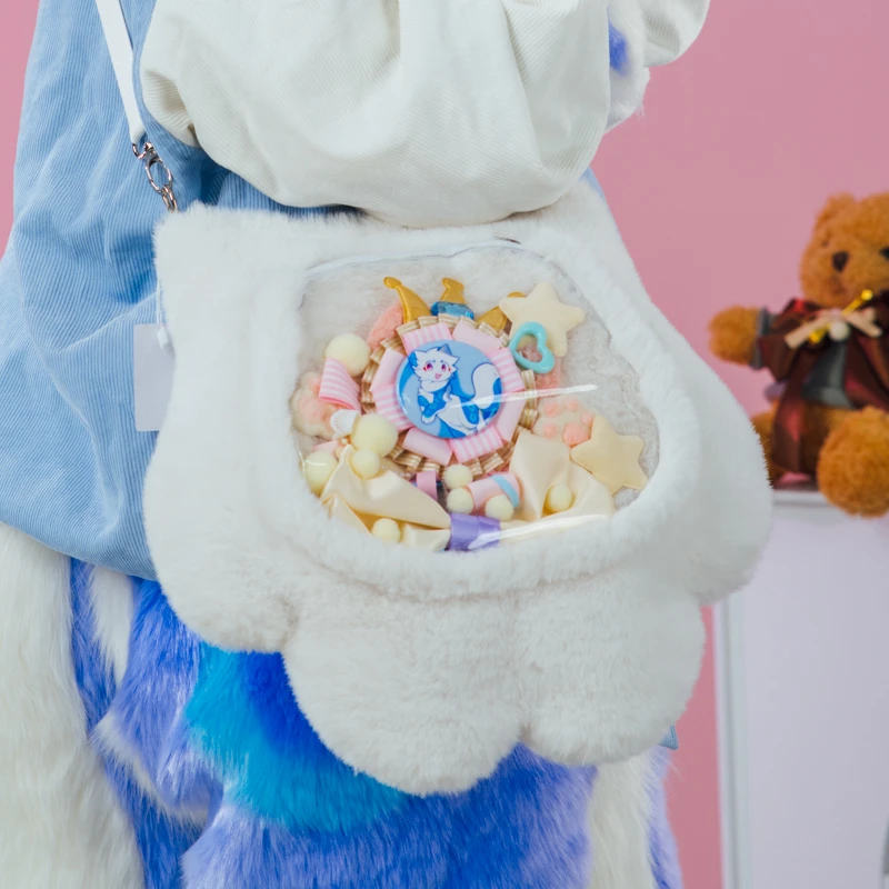 【触手猫 特惠现货】福瑞特惠furry毛绒日常兽爪包斜挎痛包书包