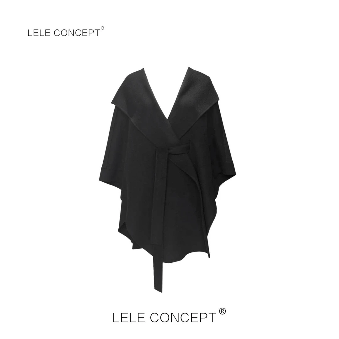 LELE CONCEPT | 「漾」都市轻奢高级设计师款半袖帽款斗篷Y0386