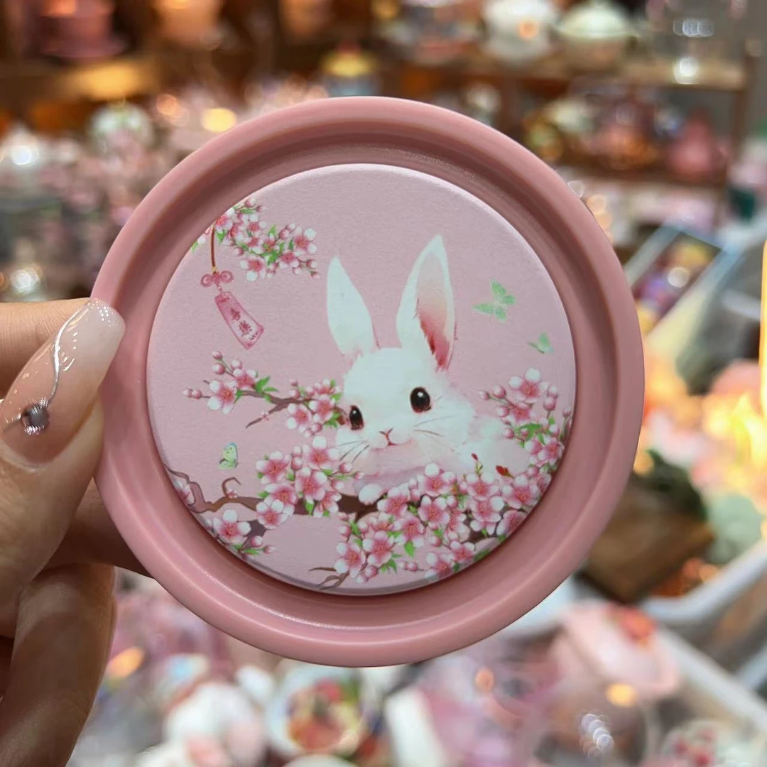 于舒创意桃花兔吸水杯垫 LZ0612