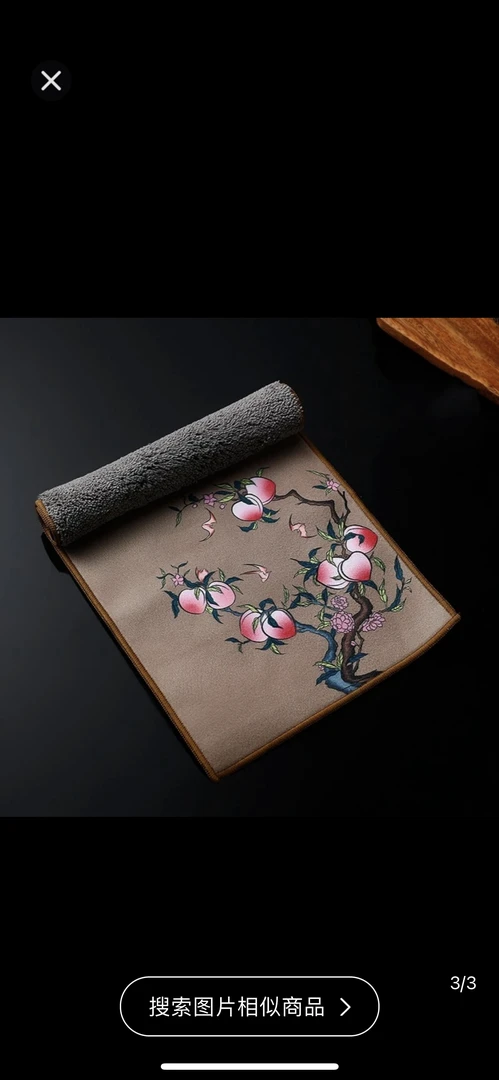 于舒/九桃五倍吸水茶巾加厚绒面单条装禅意中式国风