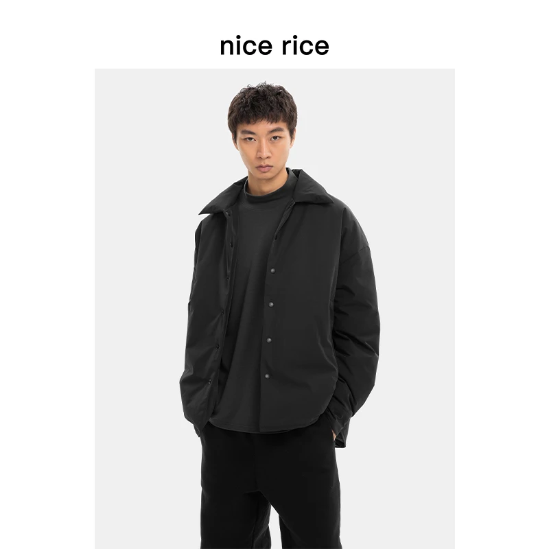 nice rice好饭 90白鸭绒翻领衬衫式宽松羽绒服[商场同款]NED10005