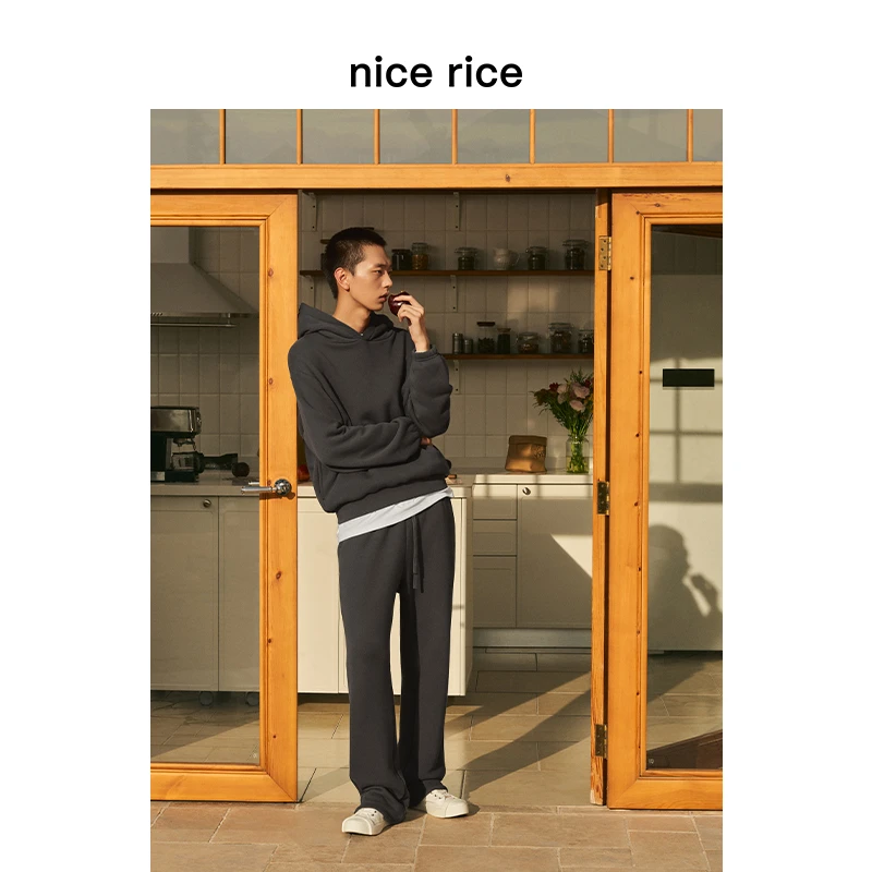 nice rice好饭 23AW长绒棉470克直筒针织卫裤[商场同款] NFQ12062