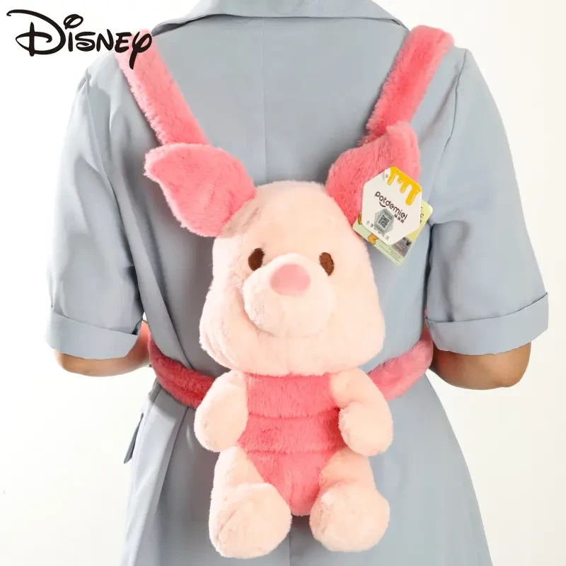 Disney迪士尼正版皮杰猪毛绒公仔可爱双肩包火腿猪毛绒公仔双肩包
