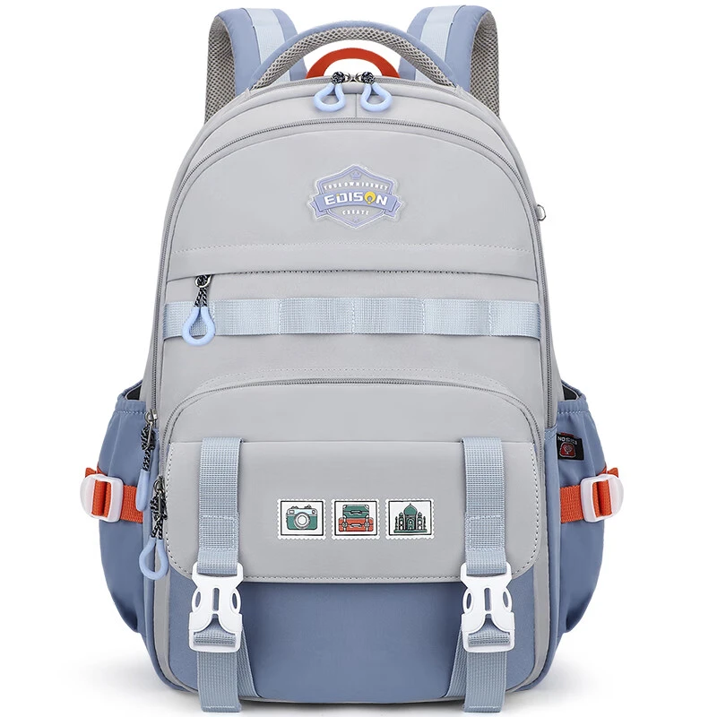 Edison爱迪生小学初中生书包男女生轻便护脊减负背包高中生双肩包