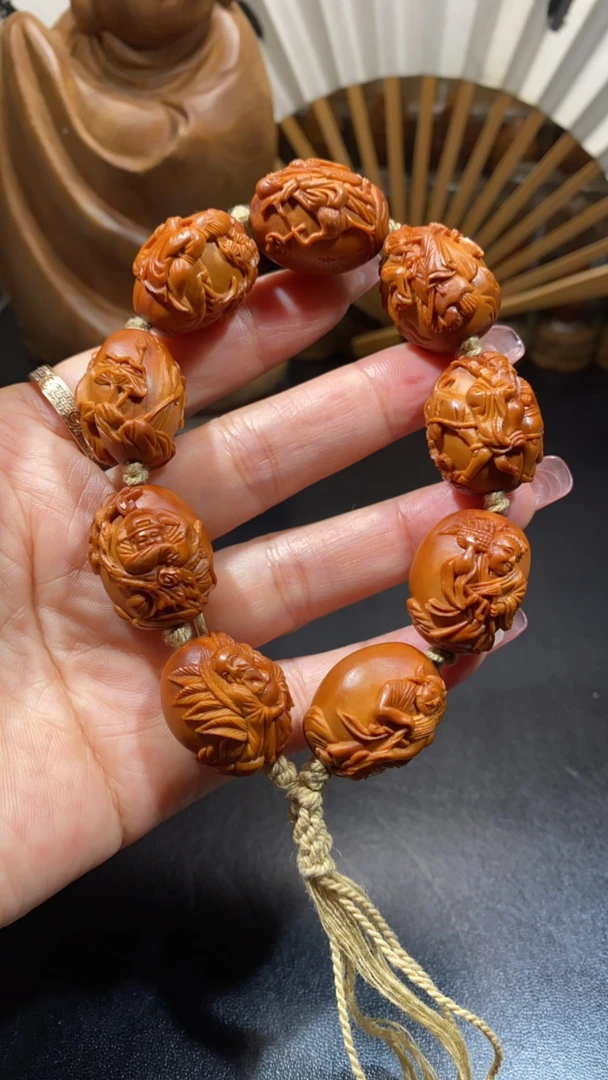 橄榄核风景八仙，老油核1.9×2.3跃庆本工