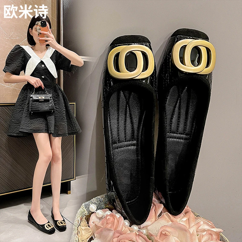 时尚休闲舒适百搭鞋子ins百搭小众女小单鞋明星同款女鞋浅口鞋子