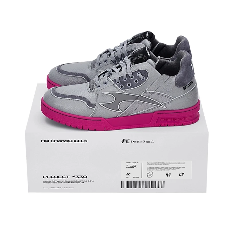 【左航王鹤棣同款】harshandcruel330灰粉解构麂皮男女板鞋潮