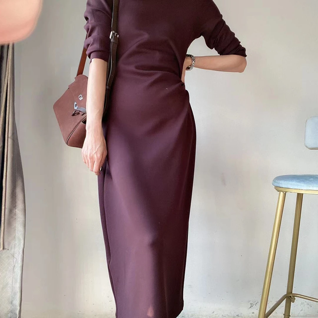 【KK定制】轻奢收腰时尚女款气质安可拉红连衣裙W24C013