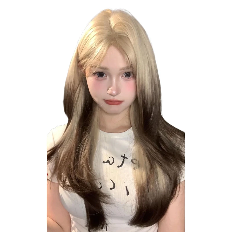 【NO退NO换】暹罗猫渐变假发女长发lolita长卷发自然全头套式假发