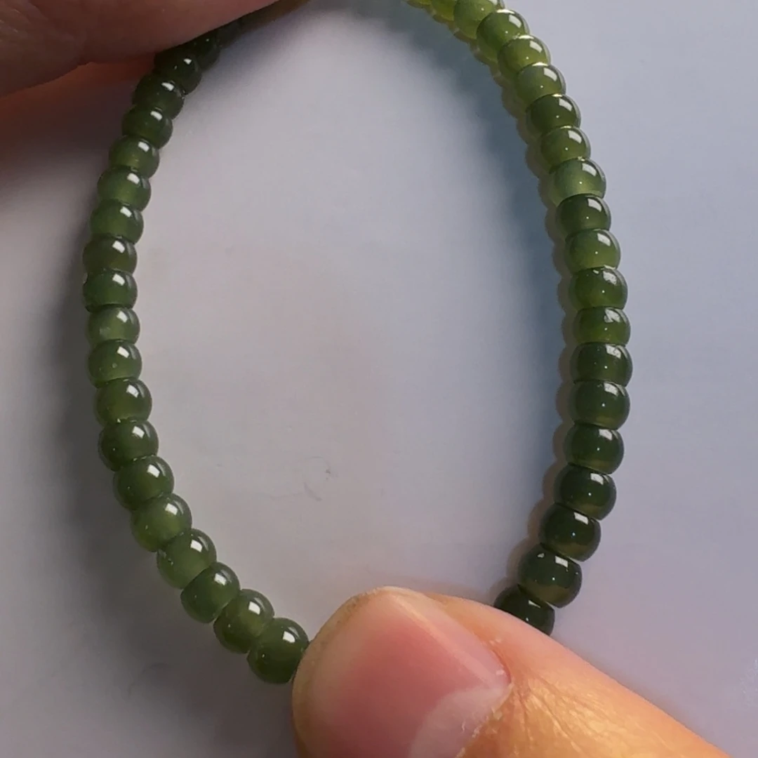 和田玉（碧玉）手链未镶嵌5mm