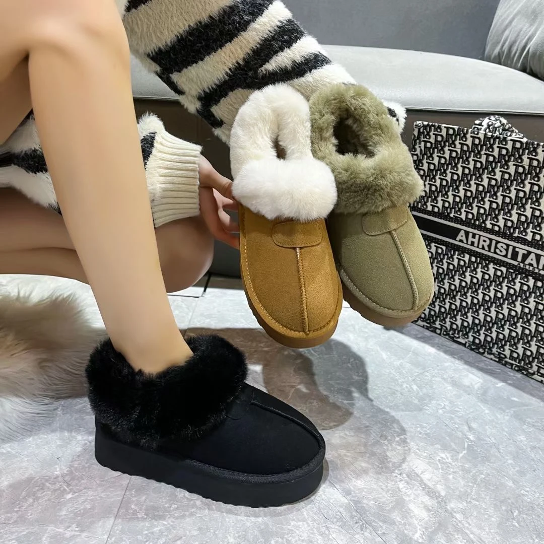 星星鞋百搭舒适时尚女士厚底毛毛保暖雪地棉靴Y 5865