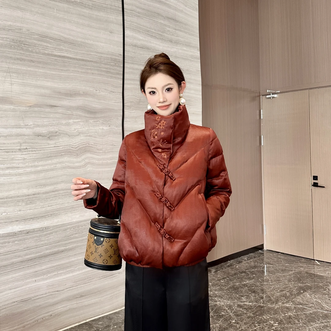 FSSIA无双｜冬季复古香云纱90白鹅绒里布100桑蚕丝刺绣外套MG-4106