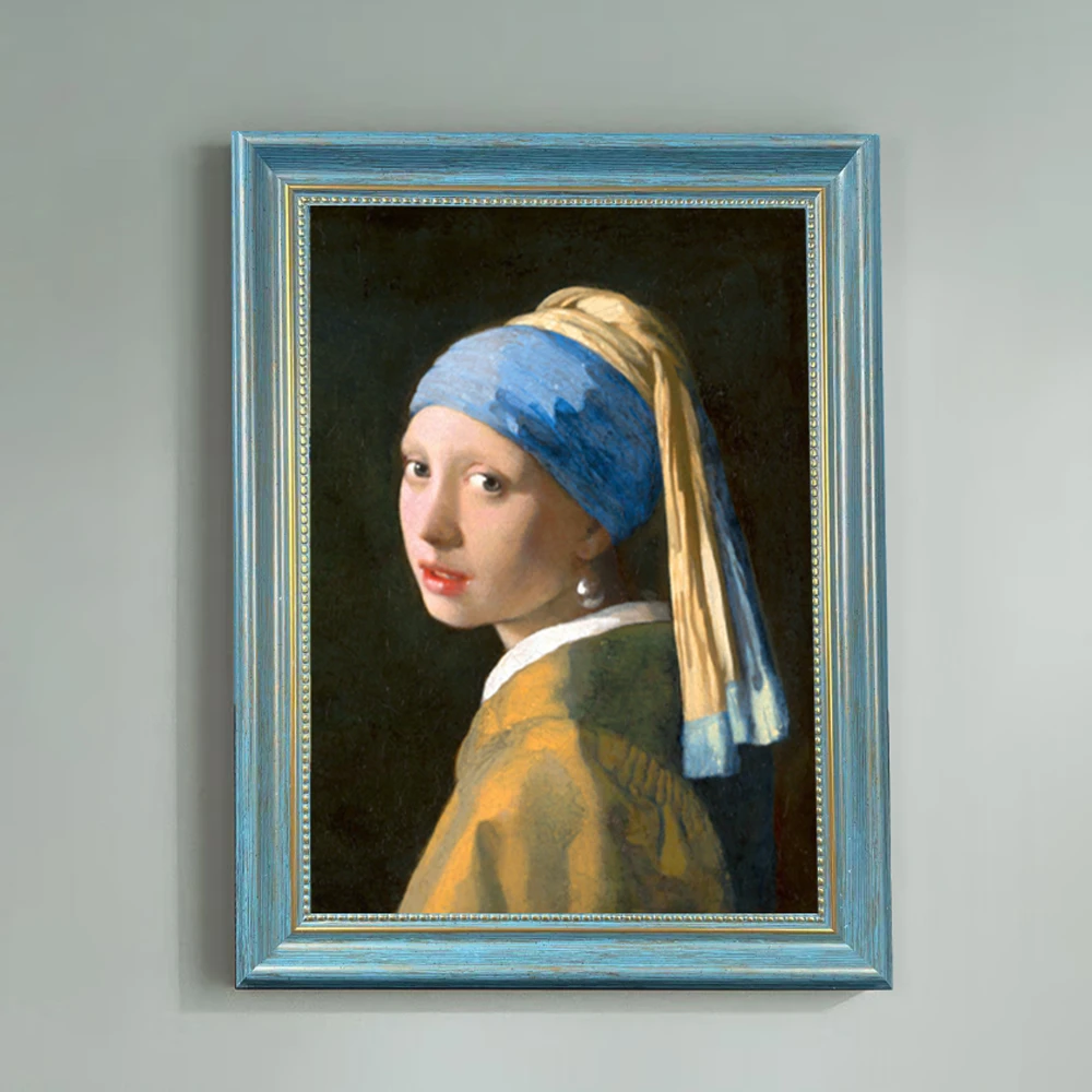 钞艺画福利款包邮维米尔戴珍珠耳环的少女客厅床头装饰画世界名画