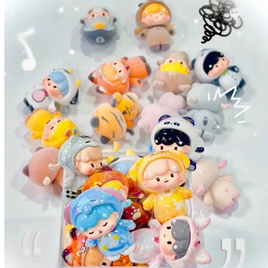 【吃小鱼】比莉睡衣派对萌粒盲盒带编号潮玩盲盒可爱挂件潮玩公仔