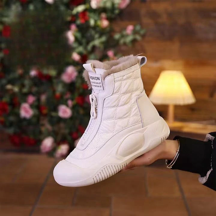 新款雪地靴女2024年新款冬季加绒加厚女鞋子马丁靴子皮毛一体棉鞋