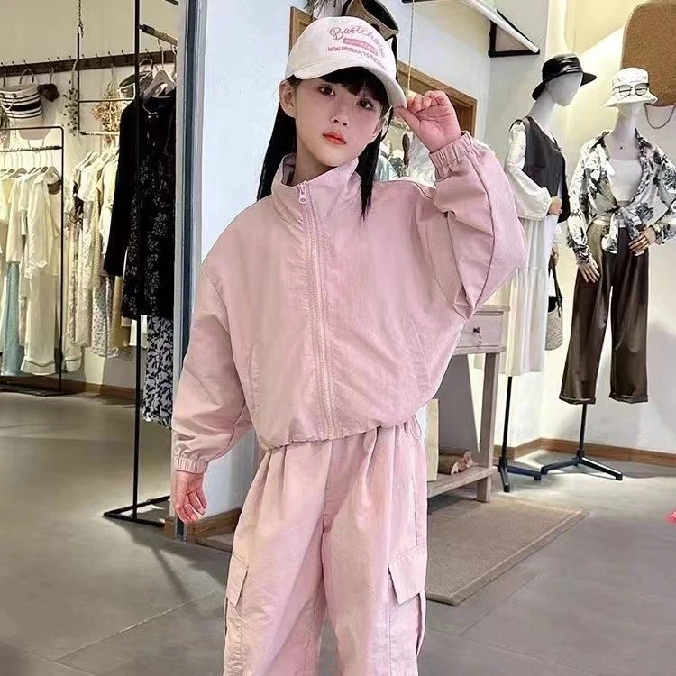 女童套装休闲2024新款母女儿童时尚女孩三合一冲锋衣两件套中大童