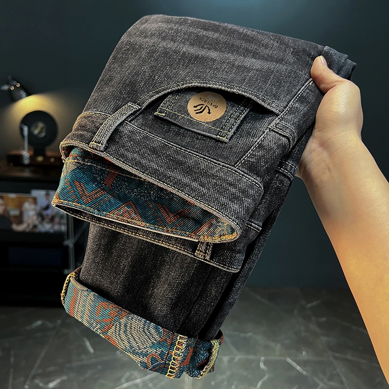 2025新款秋冬潮流牛仔裤男款弹力修身男士直筒男装爆款休闲裤子男