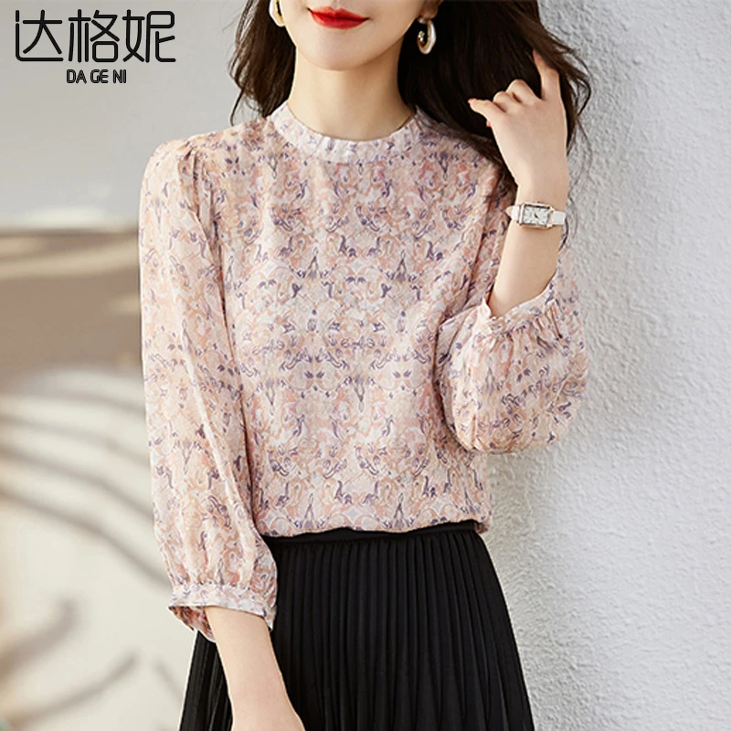 甜美减龄圆领印花七分袖上衣女2025春夏新款高档气质时髦洋气小衫