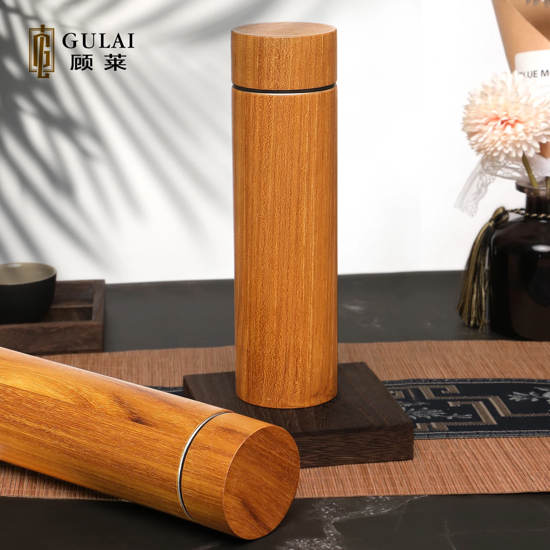 高保温杯便携旅行精茶道致实用印尼柚木手摇 22.5*6.5