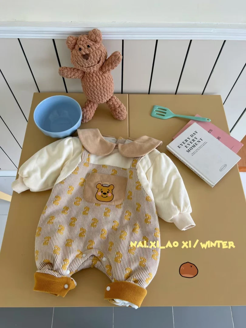 小西8029小熊假两件连体衣（以直播衣服为准婴幼儿衣服