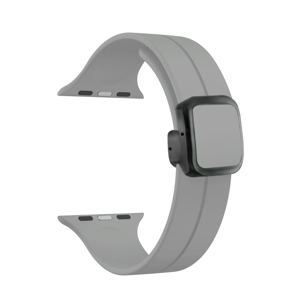 适用苹果iwatchS9表带新升级硅胶磁吸方扣亲肤舒适9seUltra腕带