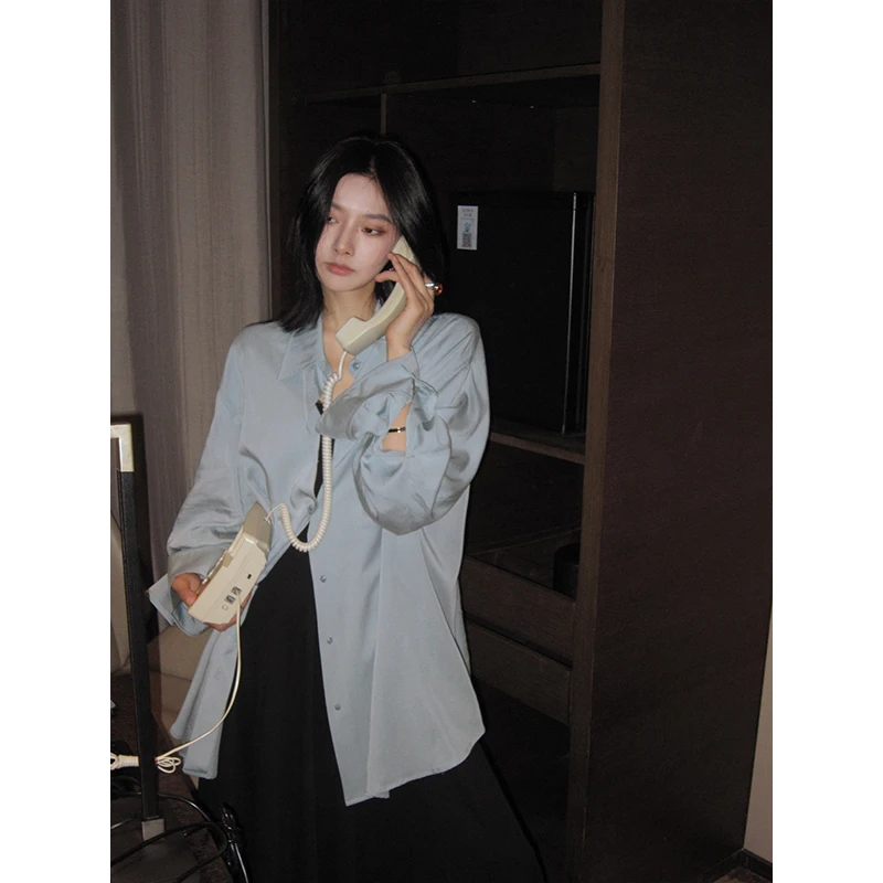 【王瑞子✖JCCC影子】化繁为简莱赛尔天丝高级衬衫气质中长款长袖女