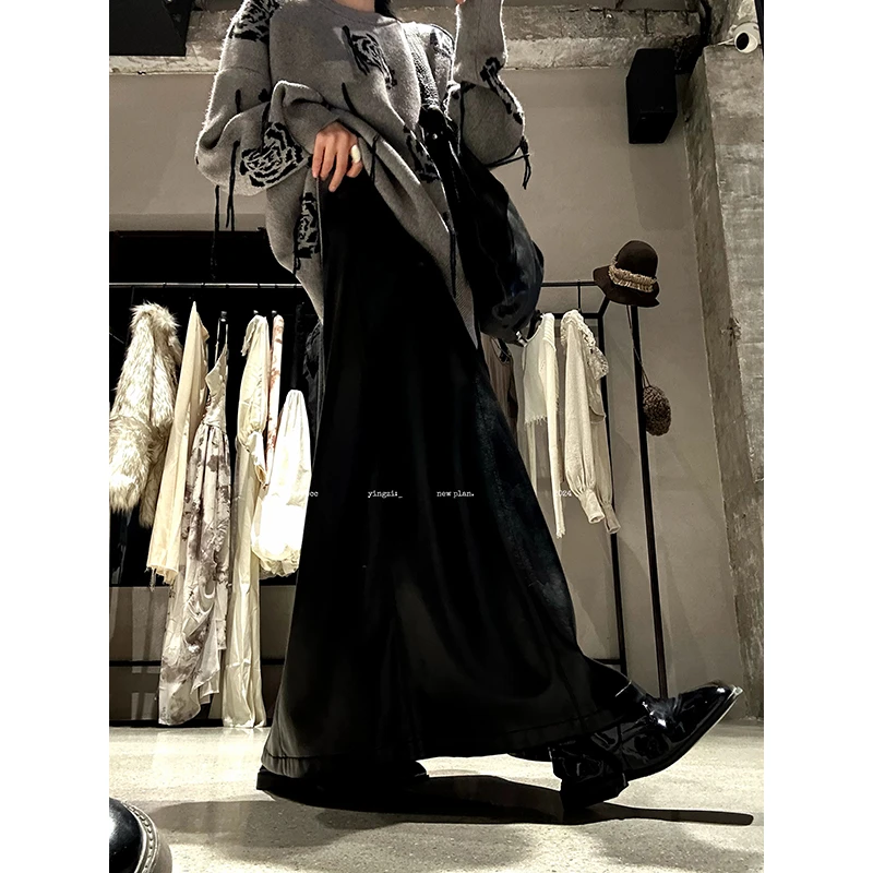 JCCC影子【曼城旧事】高级感简约复古PU皮半身裙皮裙JE4JPQ10